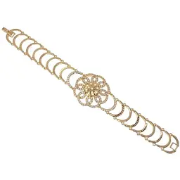 Браслет XUPING Позолота 18K "Дугоподібні Ланки Флористичний Декор" довжина 17см х 16-29мм (064881)