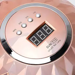 Професійна LED/UV-лампа для сушіння нігтів 268W апарат для полімеризації гелю та гель-лаку з 4 таймерами, золотого кольору - мініатюра 2