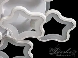 Сучасна LED люстра в спальню з пультом Diasha 1660/6+3WH біла димер 135W 55 см 3 режими світла - мініатюра 4