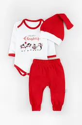 Новорічний дитячий комплект Merry Christmas з пінгвінами, 3 предмети - мініатюра 1