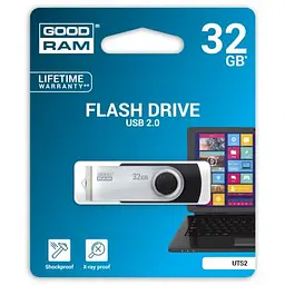 USB флеш накопичувач Goodram 32GB UTS2 (Twister) Black USB 2.0 (UTS2-0320K0R11) - мініатюра 2