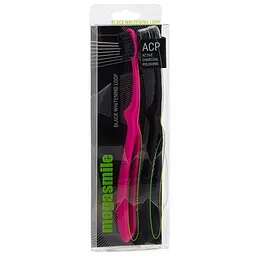 Зубна щітка Megasmile Black Whitening Loop середня чорна з рожевим 2 шт. - мініатюра 2