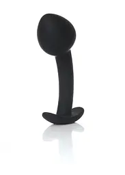 Анальна пробка - Silicone Black Curved Plug L - мініатюра 2