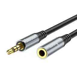 Кабель Hoco UPA20 3.5 audio extension cable male to female ( L-2M ) Metal Gray