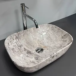Умивальник VBI Ravenna накладний 46x32.5 см stone glossy VBI-011235 - мініатюра 6