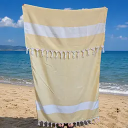 Рушник пештемаль Turkey Towel 100х180 см легкий великий для пляжу басейну бані сауни підстилка на дачу пікнік природу відпустку море ромб жовтий