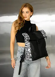 Жіночий рюкзак Sambag Roll Top One чорний принт "Zebra" 41 х 30 х 16 см (24208146) - мініатюра 2