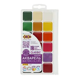 Акварельні фарби KIDS Line -2 Classic 18 кольорів ZiBi (ZB.6586) - мініатюра 1