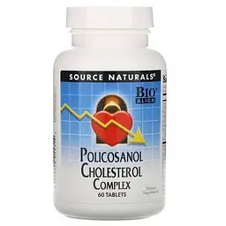 Натуральна добавка Source Naturals Policosonol Cholesterol Complex, 60 таблеток для зниження рівня холестерину