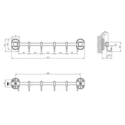 Гачок для ванної кімнати Kroner KRM Elbe - ACC2914-6 CV022878, Хром - мініатюра 2