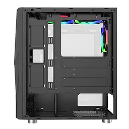 Корпус Montech FIGHTER 500, Black, Mid Tower, без БЖ, для ATX / Micro ATX / Mini ITX, 1xUSB 3.0 / 2xUSB 2.0, макс. CPU - 160 мм / GPU - 320 мм, 4x120 мм LED `Rainbow`, бічна панель із загартованого скла - мініатюра 3