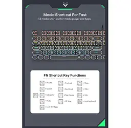 Клавіатура механічна ігрова з підсвічуванням iMICE GK-800, Eng/Укр/Рус, Black - мініатюра 7