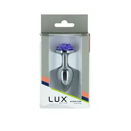 Металева анальна пробка Lux Active з трояндоюRose Anal PlugPurple, віброкуля в подарунок - мініатюра 5
