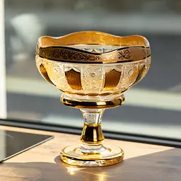 Ваза для фруктів скляна Bohemia Gold 26 см Yiwu HP-34-137 - мініатюра 2