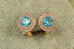 Сережки Xuping Jewelry велика мрія із блакитним каменем 1,3 см золотисті