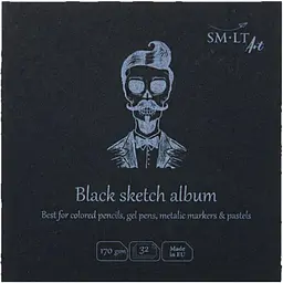 Альбом для рисунку SM-LT Art Authentic (black) Layflat 14х14см 170г/м2 32л чорний папір