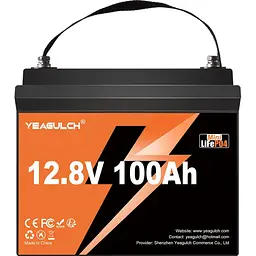 Акумулятор Yeagulch LiFePO4 12V (12.8V/100Ah/1280Wh) (YEAGULCH-12.8V/100Ah Max)