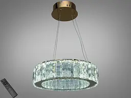 Підвісна люстра LED Diasha 585/400G кришталь золото 45 Вт з пультом