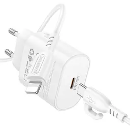 Зарядний комплект Borofone BA82A 1USB-C PPS/PD 25W QC3.0 Type-C to Lightning 1 м White (34483_3341412) - мініатюра 6