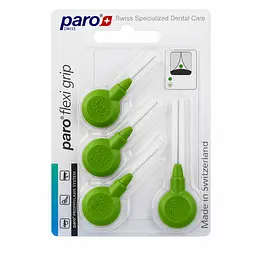 Міжзубні щітки Paro flexi grip середні, конічні, Ø 3.0/8.0 мм, салатові, 4 шт