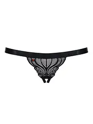 Сексуальні стрінги з інтимним вирізом Obsessive 828 S/M чорний - мініатюра 4