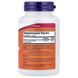 Ніацинамід NOW Niacinamide 1000 mg, 90 таблеток - мініатюра 2