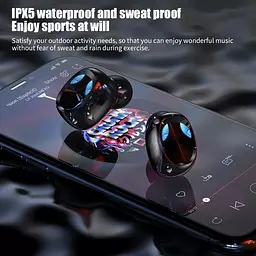 Бездротові Bluetooth навушники TWS Х3 з LED підсвічуванням, індикатором заряду, павербанком і сенсорами - мініатюра 8