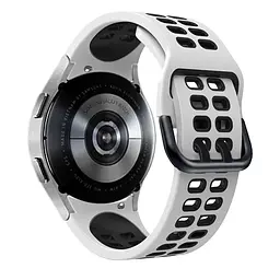 Ремінець для Samsung Galaxy Watch 5 40mm - біло-чорний ширина кріплення 20мм силікон Watchbands Galaxy Sport (W39-9WB76028418) - мініатюра 2
