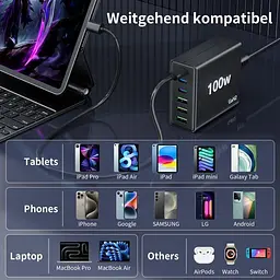 Мережевий зарядний пристрій USB-C 100W на 6 портів - мініатюра 4
