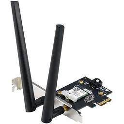 Мережевий адаптер Asus PCE-AX1800 PCI-E Wi-Fi 6 802.11ax 2.4/5GHz до 1201 Mb/s + 574 Mb/s Bluetooth 5.2 2