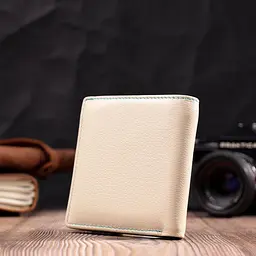 Красивий жіночий гаманець середнього розміру з натуральної шкіри ST Leather 19499 бежевий - мініатюра 9