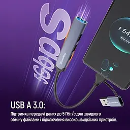 Концентратор ColorWay USB-A/USB-C 4-in-1 USB2.0х2/USB3.0/USB-C2.0 (CW-HUB06) - мініатюра 7