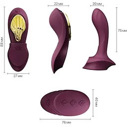 Смарт-вібратор у трусики Zalo - AYA Velvet Purple - мініатюра 3