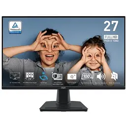 Монітор 27" MSI PRO MP275 WLED, IPS, 1920x1080 (16:9), 1 мс, 100 Гц, 300 кд/м², 1000:1, 178°/178°, VGA/HDMI, 2x2 Вт, VESA чорний