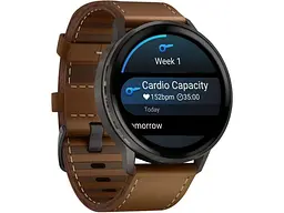 Смарт-годинник Garmin Venu 4 45 mm Slate with Brown Leather Band (010-03014-03) - мініатюра 2