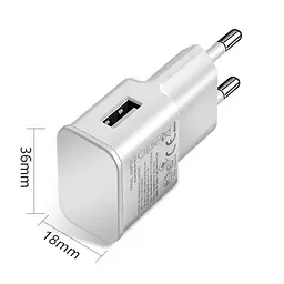 USB зарядка - блок живлення 5V 1 ампер ETA-U90EWE з захистом від перевантаження (100951) - мініатюра 2