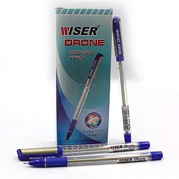 Ручка масляна Wiser Drone, 0.7 мм, із грипом, синя (українською), 12 шт.