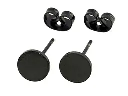 Сережки Xuping TTM Stainless Steel Black пусети "Круги" ø 7мм (204078)