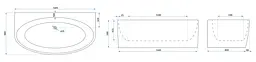 Ванна акрилова пристінна Rea Malta 170x88 white REA-W3003, Білий - мініатюра 2