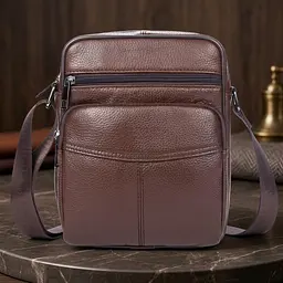 Сумка чоловіча зерниста 14705 Vintage коричнева