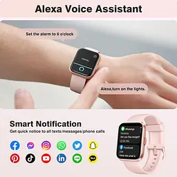 Смарт-годинник жіночий Fitpolo 1.8" з Alexa, Bluetooth-дзвінками, SpO2, 110+ спортивними режимами та IP68 - мініатюра 6