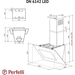 Витяжка Perfelli DN 6142 BL LED - мініатюра 10