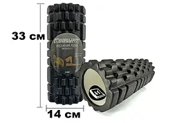 Масажний ролик EasyFit Grid Roller 33 см v.1.1 Чорний - мініатюра 2