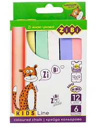 Крейда кольорова квадратна KIDS Line, ZB.6703-99, 12 шт.