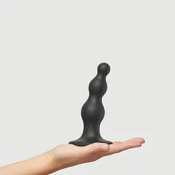 Насадка для страпону Strap-On-Me Dildo Plug Beads Black S - мініатюра 4