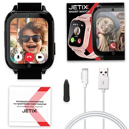 Смарт-годинник JETIX DF100 Pro з 4G відеодзвінком, вібродзвінком і вологозахистом IP67 — Black - мініатюра 9