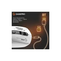 Мишка GamePro Genesis Winner Wireless/Bluetooth/USB White (GM079W) - мініатюра 7