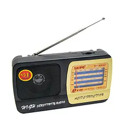 Міні радіо приймач чорний радіоприймач маленький FM/TV/AM/SW1-2 Kipo KB-308AC - мініатюра 3