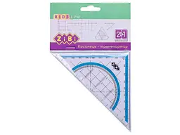Косинець ZIBI 140мм 2 в 1,, 90° 45°, з блакит. смужкою, KIDS Line ZB.5623-14