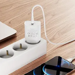 Адаптер мережевий Hoco Type-C to Lightning Cable Smart N14 |Type-C, PD, 20W| (Safety Certified) - мініатюра 3